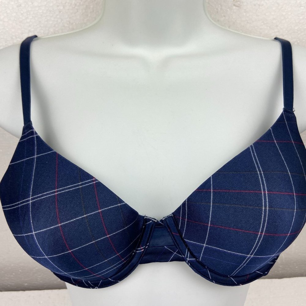 Maidenform  Plaid Navy bra Size  S